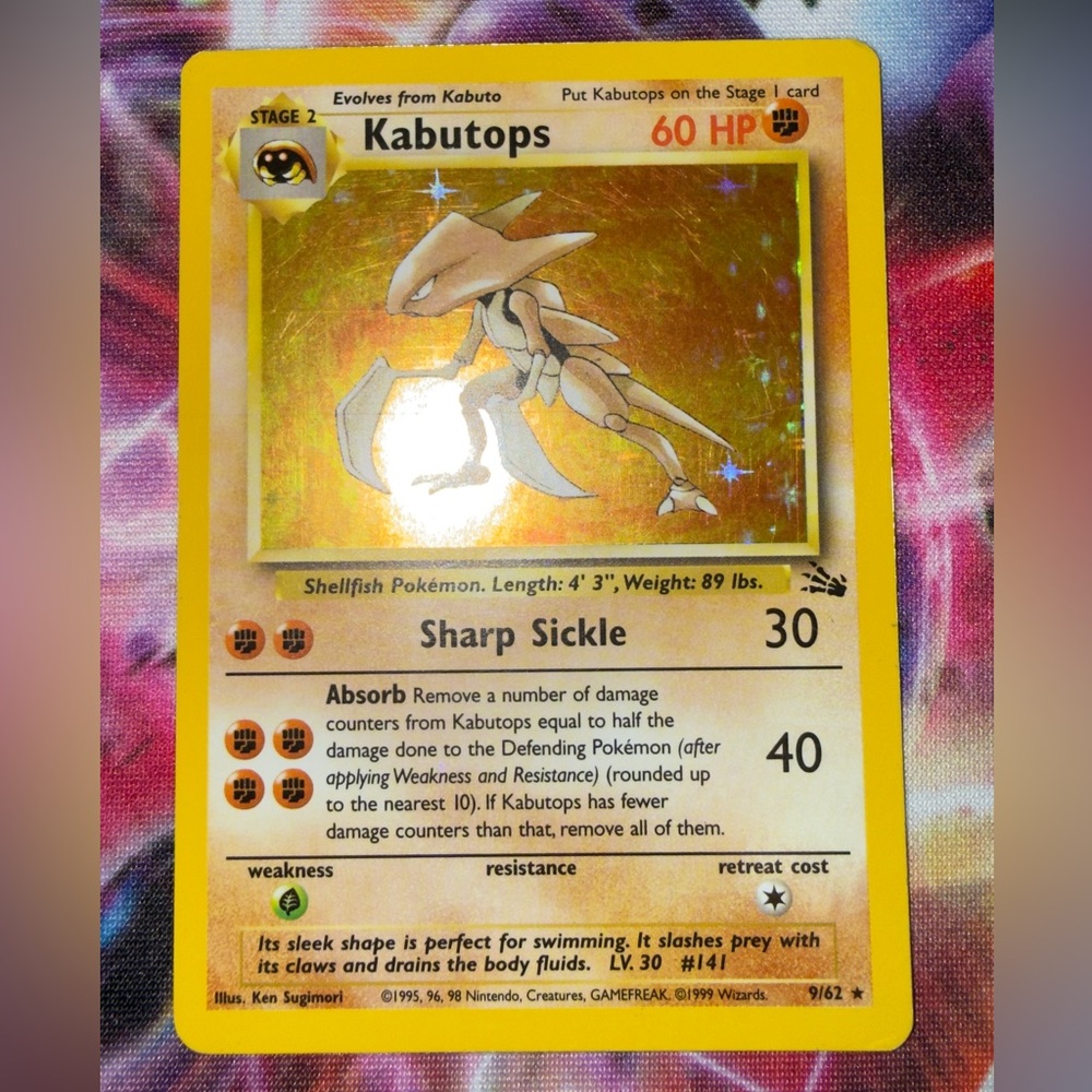 Kabutops - Holo 9/62 Fossil 1999 wizards of the coast pokemon card tcg
